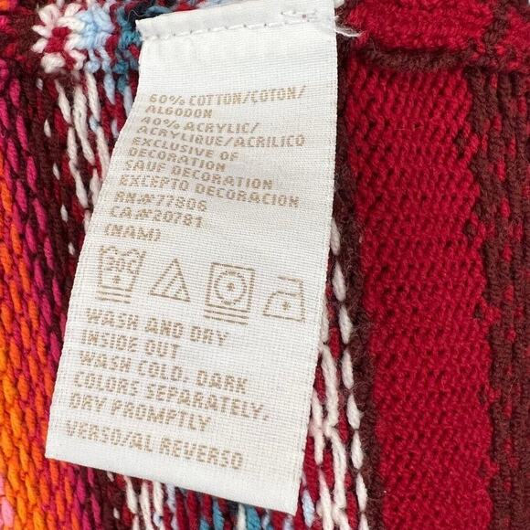 Vintage 90s Y2K Tommy Hilfiger Knit Baja Poncho Boho Festival Pull Over One Size - Picture 7 of 7